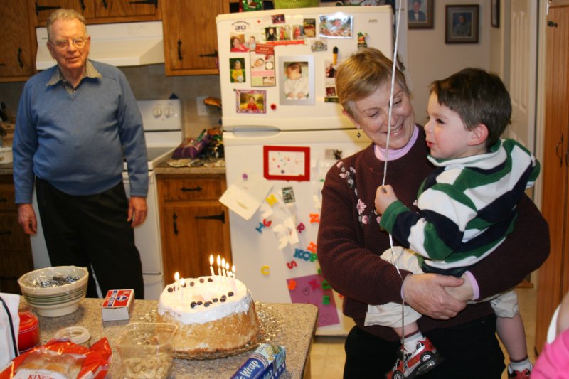 Getting ready to blow out Grammy's candles